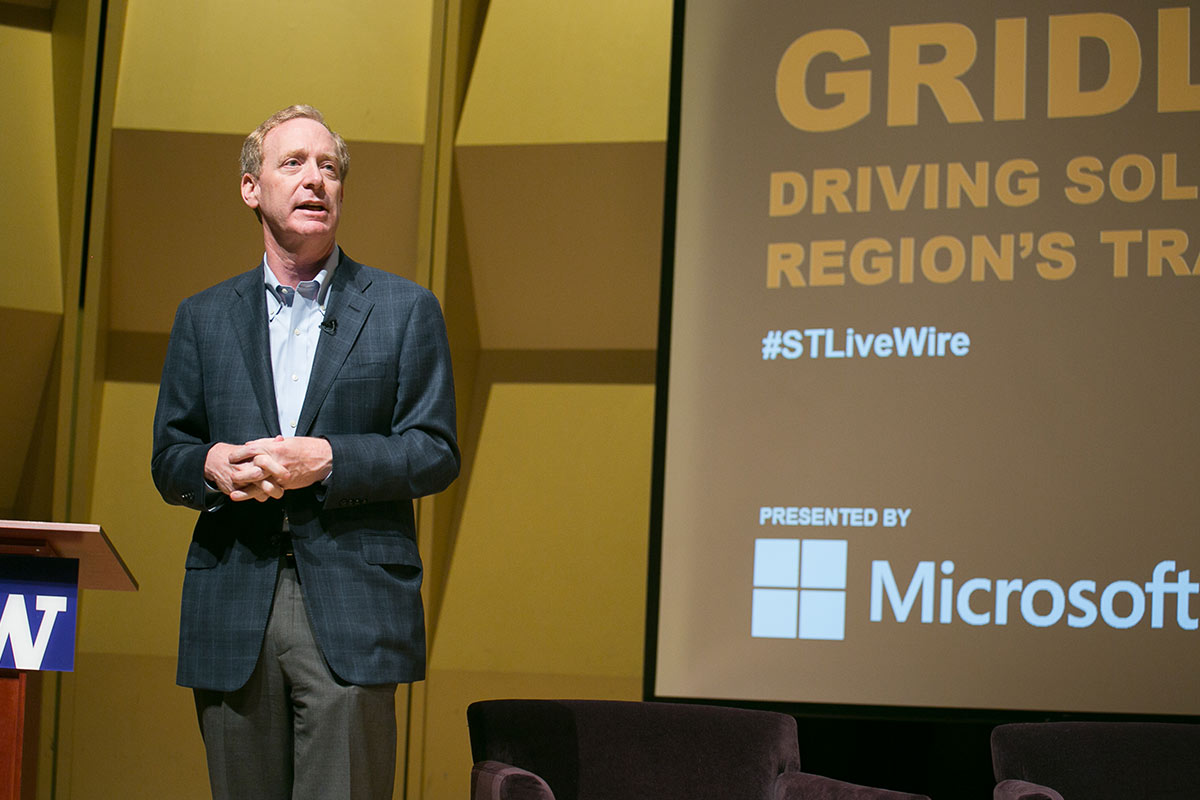Brad Smith, Microsoft president & chief legal officer, noted that 42 percent of Microsoft employees carpool or ride the Connector bus, yet 100 percent live with congestion.